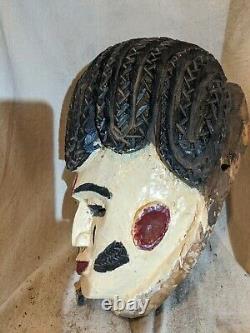 Yoruba Dance Mask from Nigeria Great Carved Detail Authentic African Wood Art